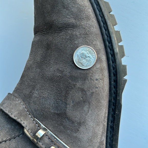 Stuart Weitzman Women's Go West‎ Londra Gray Suede Studded Boots Size 10 - Picture 7 of 7